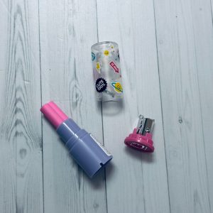 Goma más sacapuntas lápiz labial
